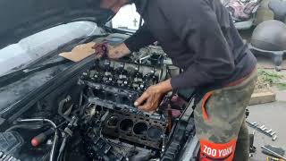 Cylinder head removal Audi A4 TFSI 20 [upl. by Ripp113]