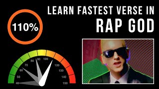 Learn Eminems Fastest Verse In Rap God Slowed Down  Scrolling Lyrics [upl. by Kcirderf614]