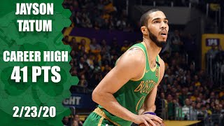 Jayson Tatum scores 41 ties career high in Celtics vs Lakers  NBA 201920 Highlights [upl. by Virginia]