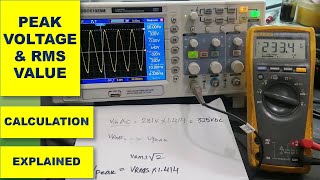 305 RMS amp Peak Voltage  Measurement amp Calculation [upl. by Repmek869]