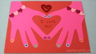 How to Make a Heart in Hand Valentines Day Card  Sophies World [upl. by Siuraj]