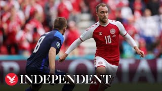 Christian Eriksen Denmark midfielder collapses during Euro 2020 game [upl. by Ceevah]