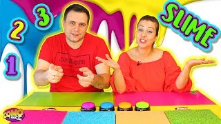 UN DOS TRES Slime  Slime Challenge  1 2 3 slime con mi marido [upl. by Allemap]