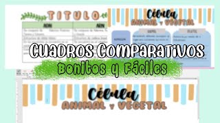 💻CÓMO HACER CUADROS COMPARATIVOS BONITOS EN WORD [upl. by Boni68]