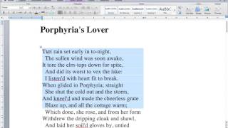 PORPHYRIAS LOVER DETAILED ANALYSIS FOR AQA GCSE ENGLISH LIT STUDENTS [upl. by Notsehc]