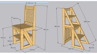 Como hacer una SILLA ESCALERA de madera [upl. by Norred359]