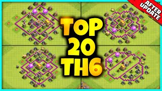 New Exclusive TH6 BASE WARTROPHY Base Link 2022 Top20 Clash of Clans  Town Hall 6 Trophy Base [upl. by Akin]