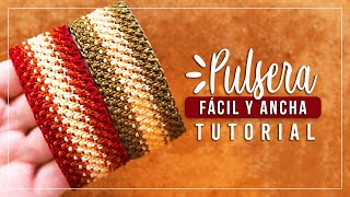 Cómo hacer pulsera de hilo fácil y ancha 12✨ Paso a Paso  DIY Macrame Friendship Bracelet [upl. by Onilatac773]