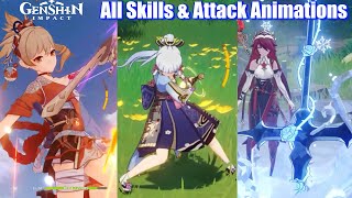 Genshin Impact  All 37 Characters Skills amp Attack Animations Inazuma Updated [upl. by Socrates]