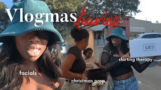 VLOGMAS 1  facials christmas prep starting therapy amp more [upl. by Neona80]