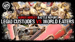 Legio Custodes vs World Eaters  Horus Heresy Battle Report [upl. by Evyn]