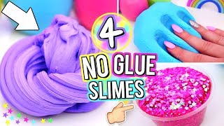 4 Easy DIY Slimes WITHOUT GLUE How To Make The BEST SLIME WITH NO GLUE [upl. by Olinad]