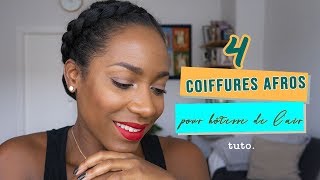 4 Coiffures Afros pour une hôtesse de lair tuto [upl. by Liahkim]