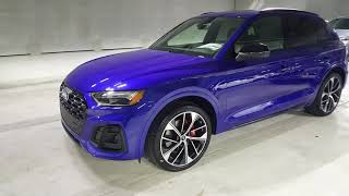 2021 Audi SQ5 walk around  This new Ultra Blue color option is stunning [upl. by Emmerich824]