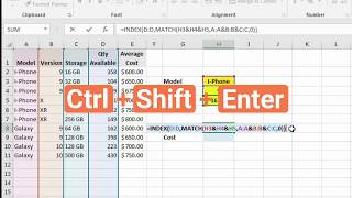 Index Match with Multiple Criteria [upl. by Nunnery]