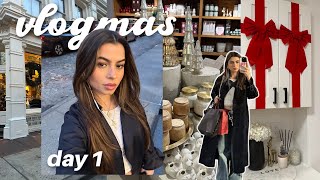 solo shopping in nyc  decorating for Christmas VLOGMAS DAY 1 [upl. by Selyn]