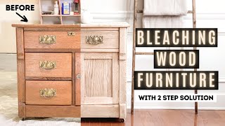 DIY Wood Bleaching  Furniture Makeover  Ashleigh Lauren [upl. by Arfihs]