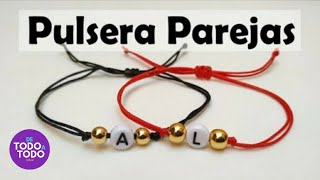 💜Pulsera de Hilo para PAREJAS FACIL y sencilla 😮TRUCO para pasar piedras o abalorios [upl. by Einnad]