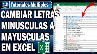 Como Cambiar Letras Minusculas A Mayusculas En Excel [upl. by Blake]