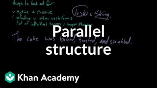 Parallel structure  Syntax  Khan Academy [upl. by Brentt573]