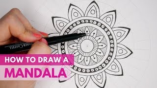 How to Draw a Mandala  Beginners Drawing Tutorial  Mandala Art [upl. by Nilknarf]