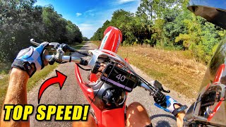 HONDA CRF150RB TOP SPEED RUN [upl. by Yla]