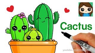 How to Draw Cactus Easy and Cute [upl. by Dupuis]