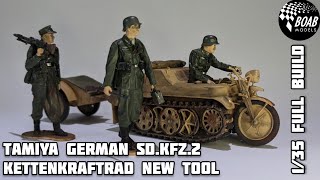 How to build the Tamiya German SdKfz2 Kettenkraftrad mid production in 135  New tool [upl. by Aikyt682]