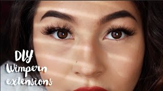 DIY Wimperverlängerung unter 5€ Wimpernextensions selbst gemacht  Michelle Danzinger [upl. by Razaele]