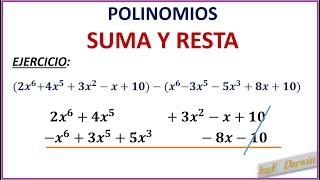 SUMA Y RESTA ENTRE POLINOMIOS [upl. by Alyek38]