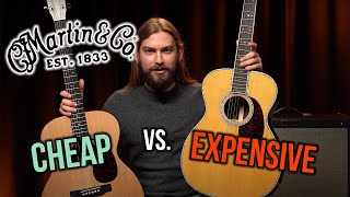 Expensive vs Cheap Martin Acoustic Guitars  000X1 vs 00042 [upl. by Trabue]