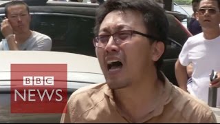 China explosions Tianjin residents hold protests  BBC News [upl. by Beberg338]