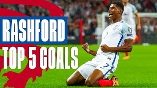 quotWhat A Strike What A Goalquot  Marcus Rashford Top 5 Goals  England [upl. by Aznofla]