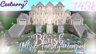 Bloxburg Blush Hillside Family Mansion 143k  no advanced placement [upl. by Eon122]