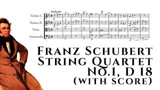 Franz Schubert  String Quartet No1 D 18 with score [upl. by Bagger]