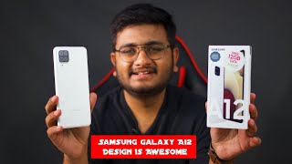 Samsung A12 Unboxing amp Review  Design Fit Hai [upl. by Helas]