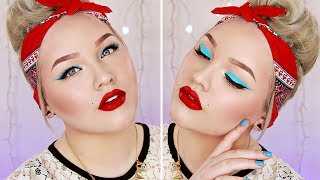 Colorful Pin Up Makeup Tutorial [upl. by Dare304]