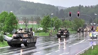 US Tanks amp Howitzers Passing Through German Town [upl. by Lemhaj]