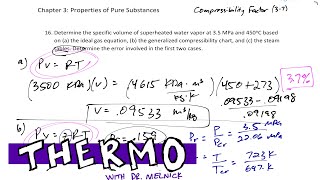 Thermodynamics  37 Ideal Gas Equation with compressibility factor example 2 [upl. by Tillman391]