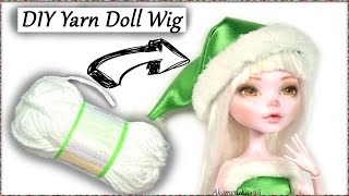 DIY Yarn Doll Wig Tutorial  How to make a doll wig [upl. by Kcirederf]