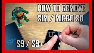 Samsung S9  S9 How To Remove or Insert a Sim Card amp Micro SD Card DualHybrid Sim amp Single Sim [upl. by Ikik]