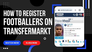 How to Register Footballers on Transfermarkt [upl. by Yortal]