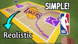 Minecraft How to Create the LAKERS Basketball Court  Easy  FULL Tutorial 2021 [upl. by Saylor]