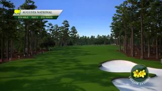 Course Flyover Augusta National Golf Clubs 8th Hole [upl. by Namurt]