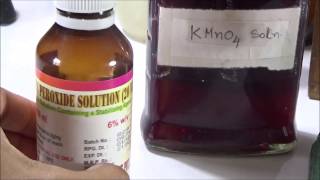 Reaction of Potassium Permanganate and Hydrogen Peroxide [upl. by Washko110]