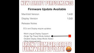 AirLift Performance Firmware Update  ONE Potentially FATAL FLAW  August 2020 [upl. by Elleynad]