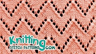 HowToKnit Chevron stitch「 Lace Knitting 」 [upl. by Sualk364]