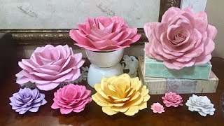 DIY Easy Paper Roses any size no templates needed [upl. by Kroy]