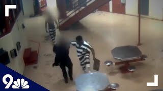 inmate gets TWO TAPPED after taking guard hostage with shank [upl. by Einnob505]