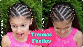 💕 TRENZAS PEGADAS fáciles de hacer  Easy hairstyles  WILVITA 💕 [upl. by Namsaj]